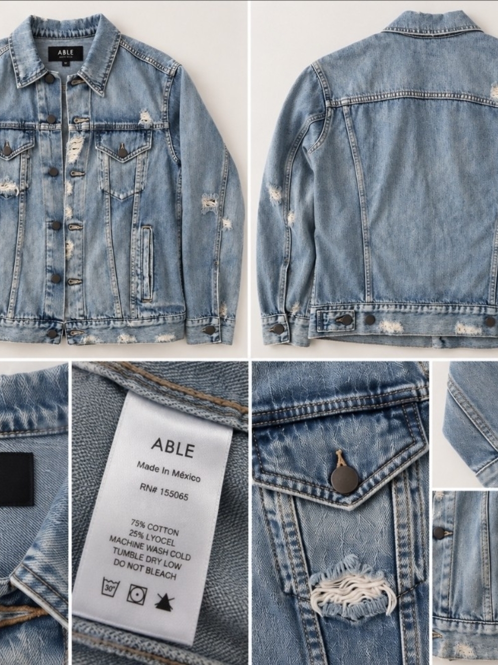 ABLE Light Blue Distressed Denim Jacket